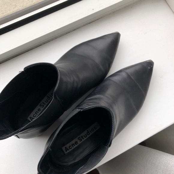 Acne Studios Jensen Black Leather Ankle Boots Size 39 - Picture 3 of 3